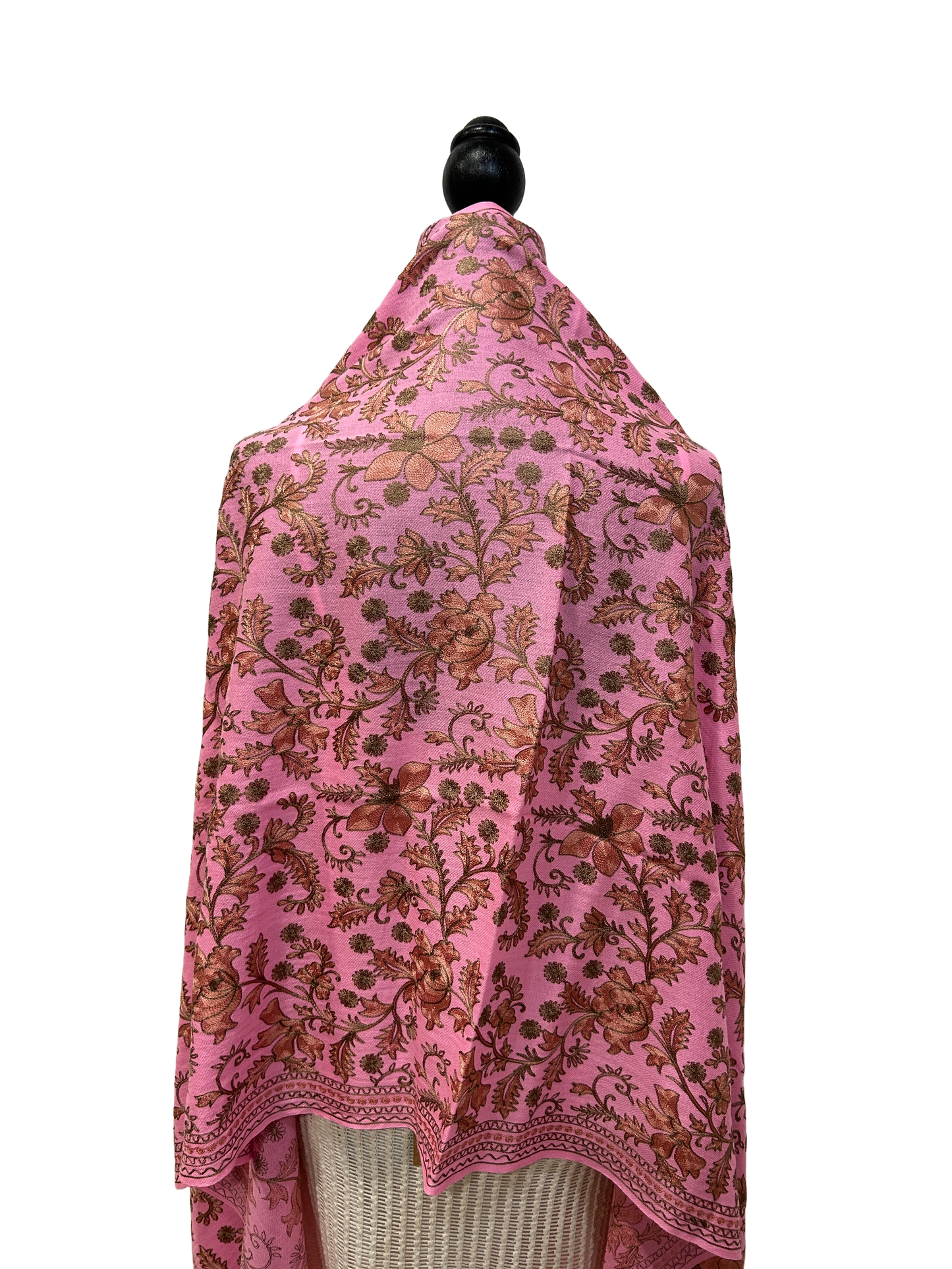 Pink/Copper Pure Wool - Embroidered