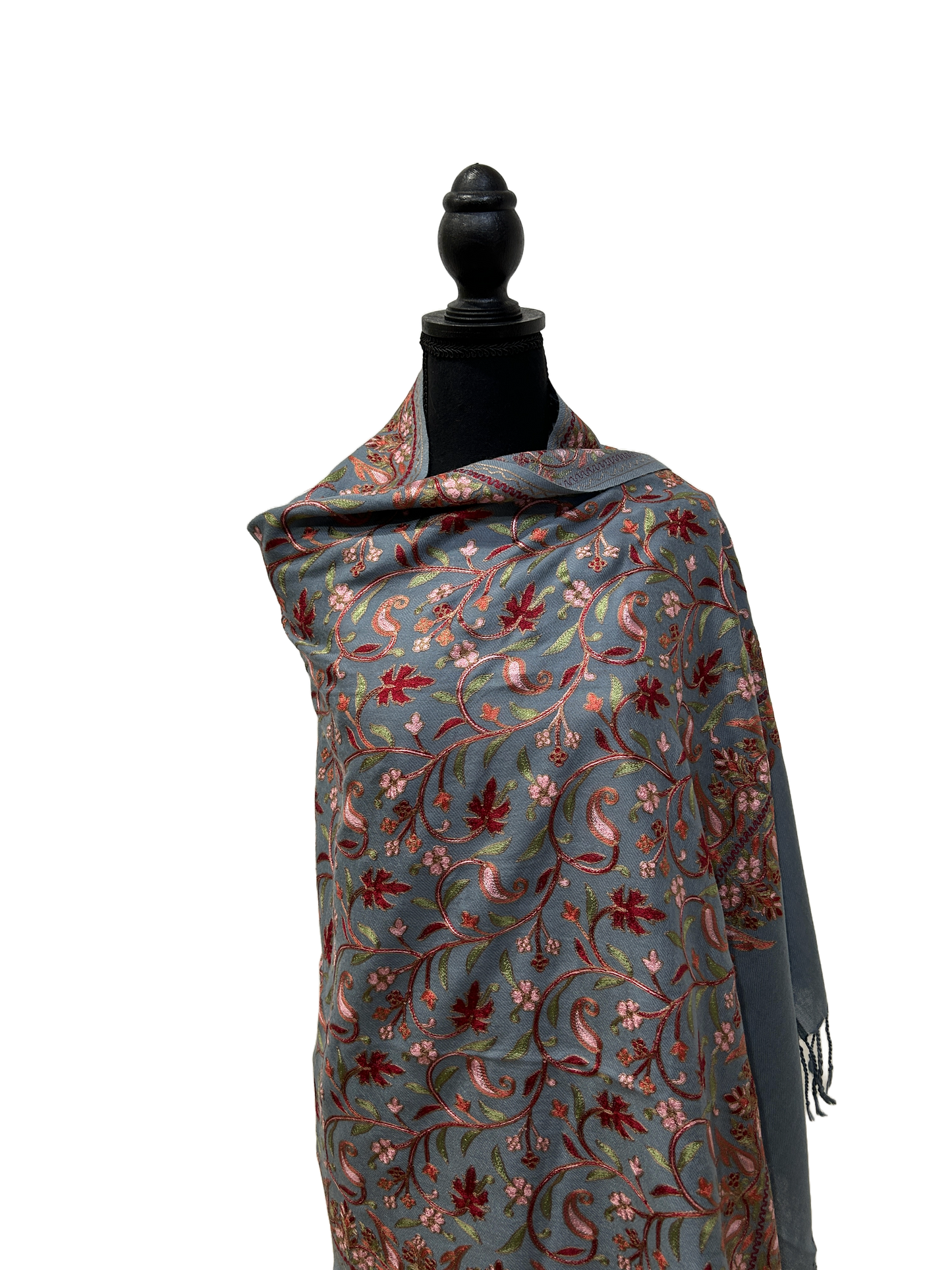 Blue/Copper Pure Wool - Embroidered