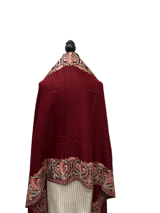 Tan/Copper Pure Wool - Embroidered