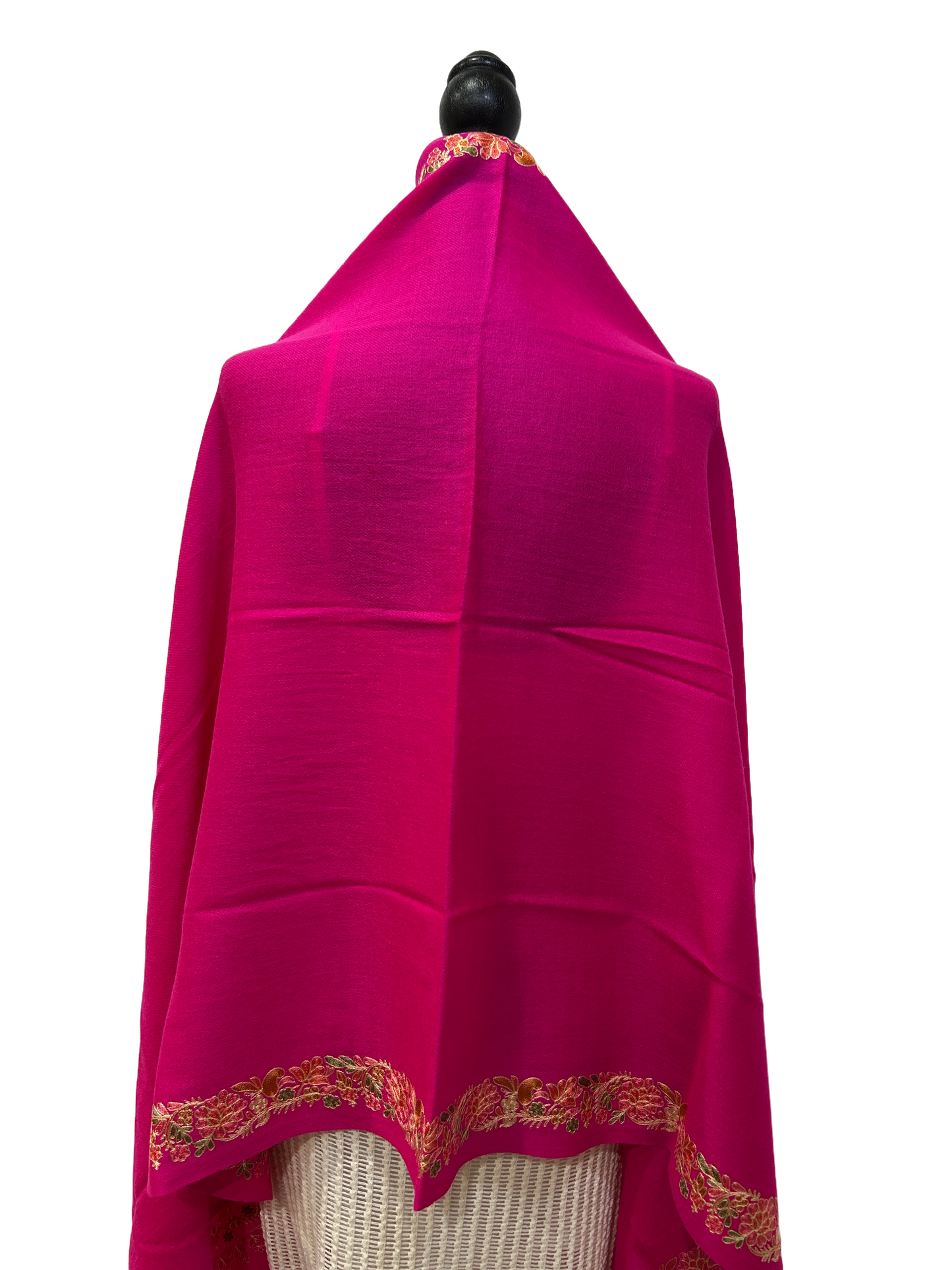Pink/Red/Yellow Pashmina - Embroidered