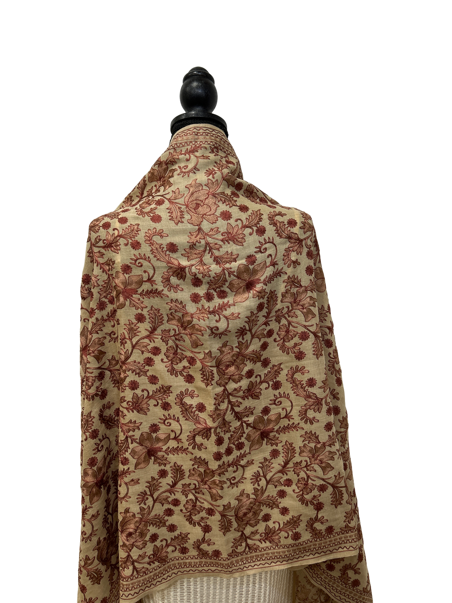Light Brown and Burgundy Shawl