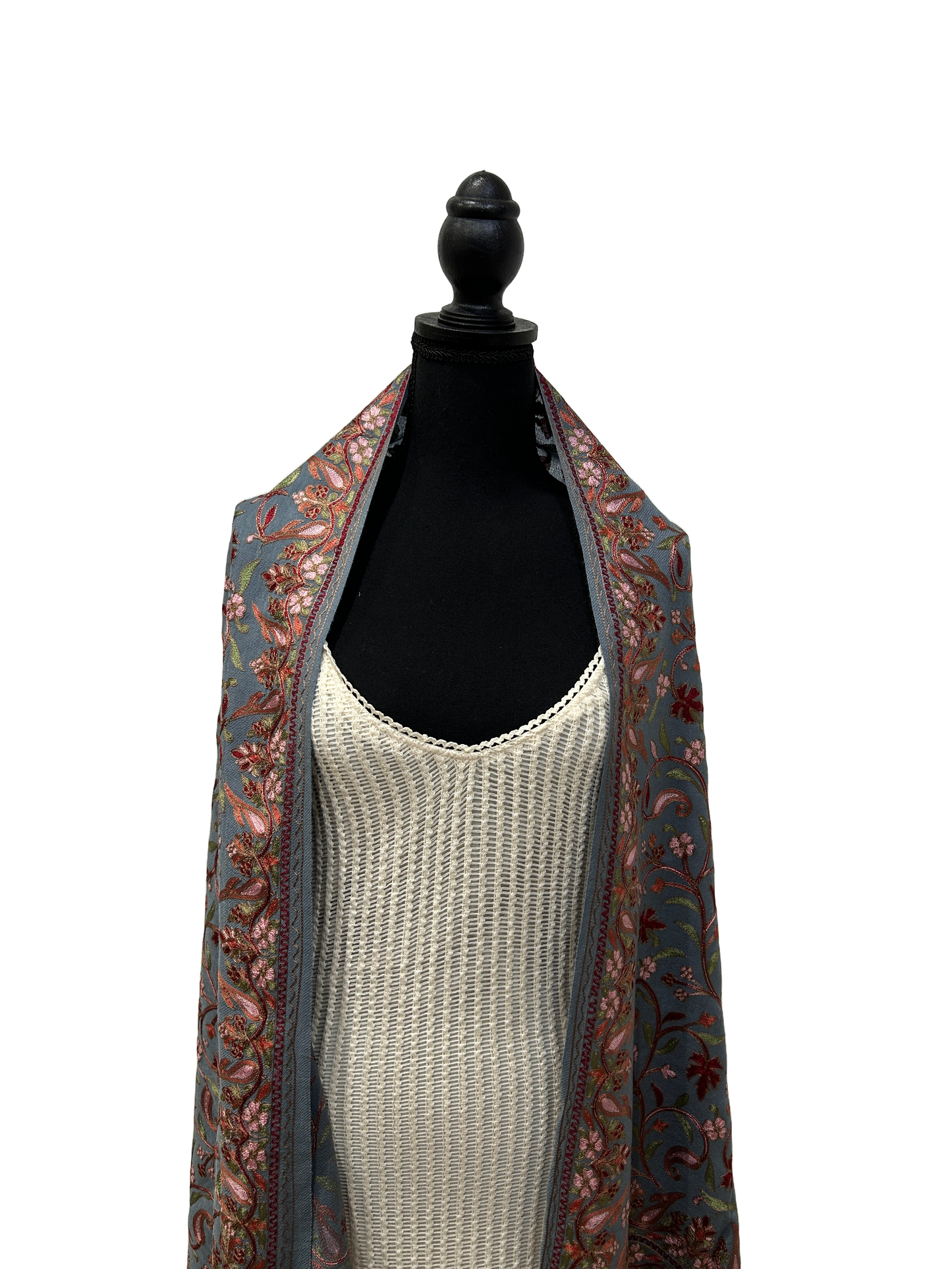 Blue/Copper Pure Wool - Embroidered