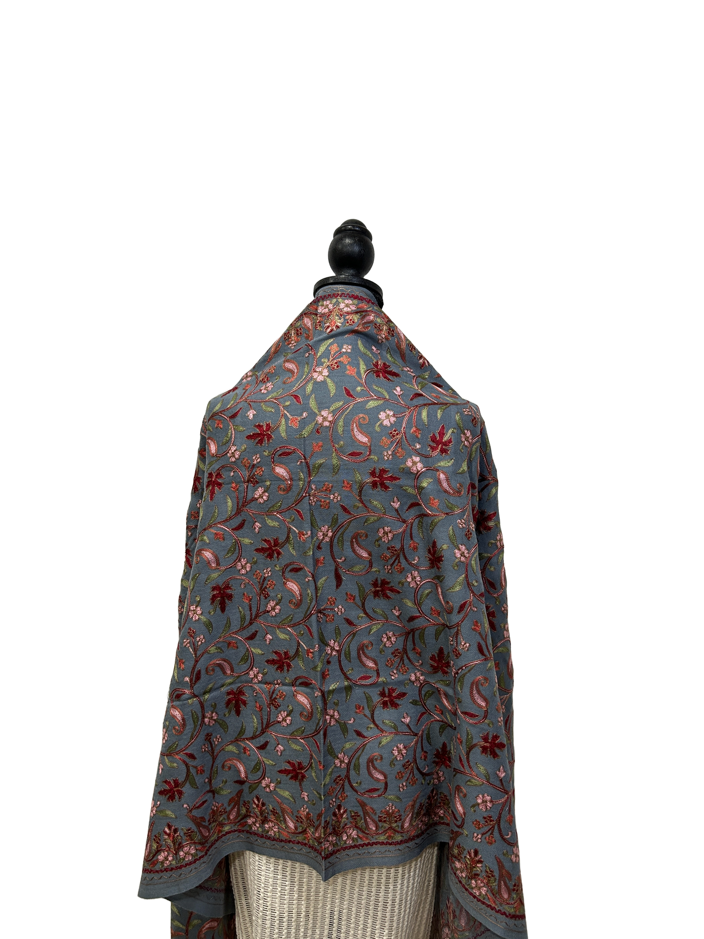 Blue/Copper Pure Wool - Embroidered