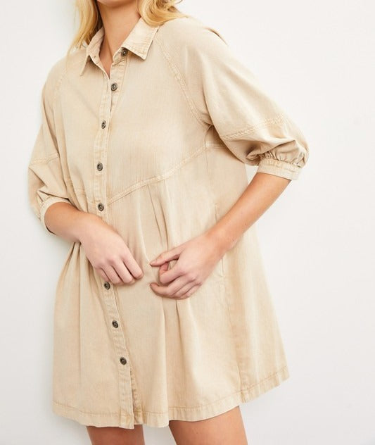 Tan Shirt Dress