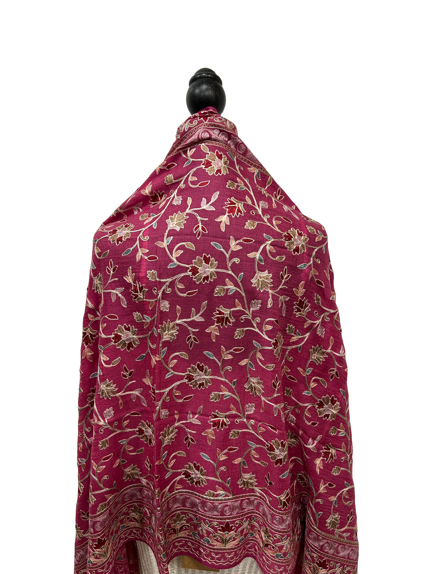 Dark Pink / Copper Pure Wool - Embroidered