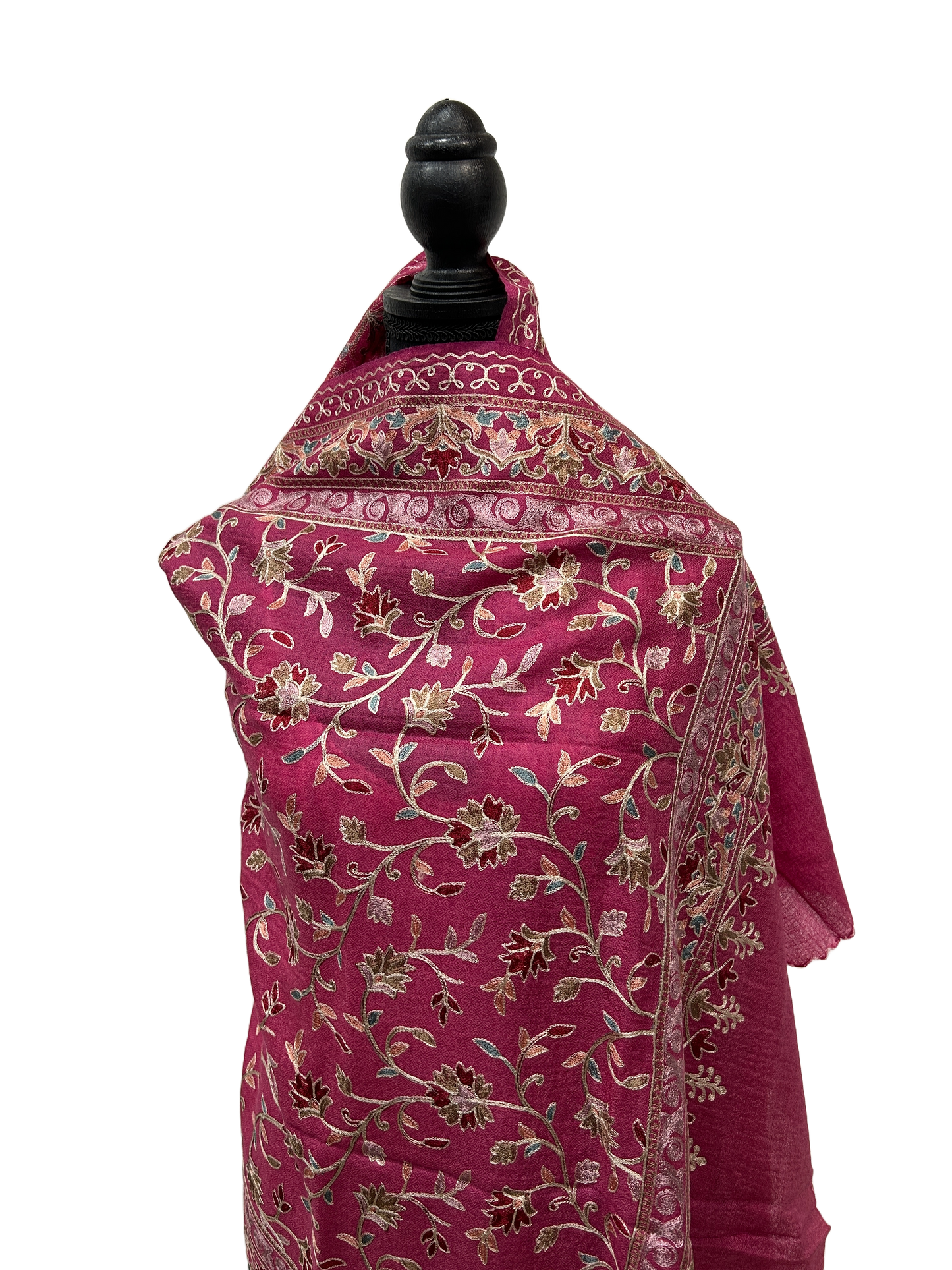 Dark Pink / Copper Pure Wool - Embroidered