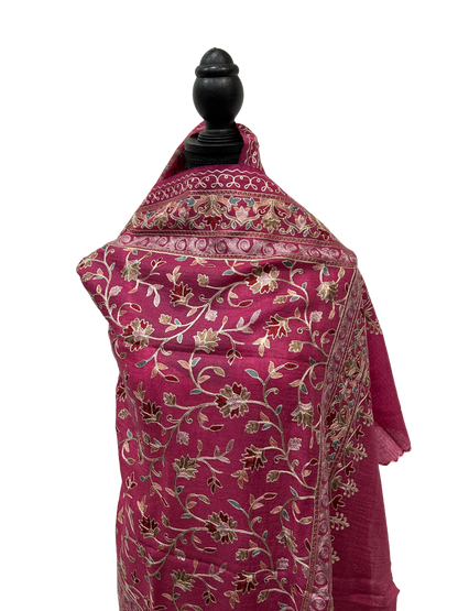 Dark Pink / Copper Pure Wool - Embroidered