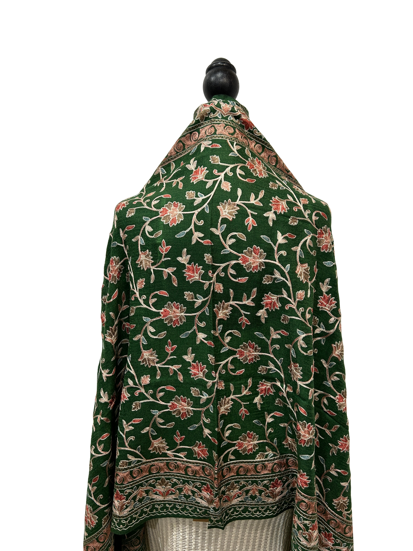 Green/Copper Pure Wool - Embroidered
