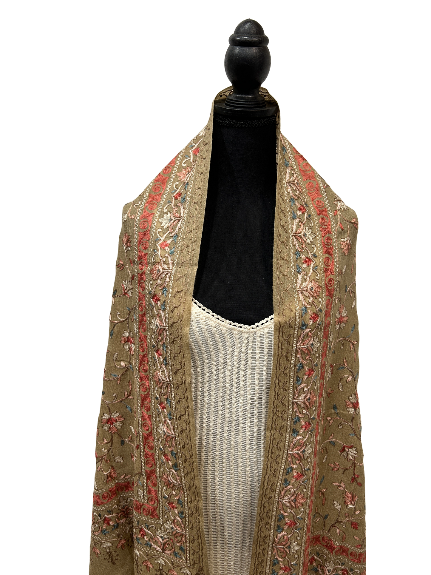 Tan/Copper Pure Wool - Embroidered