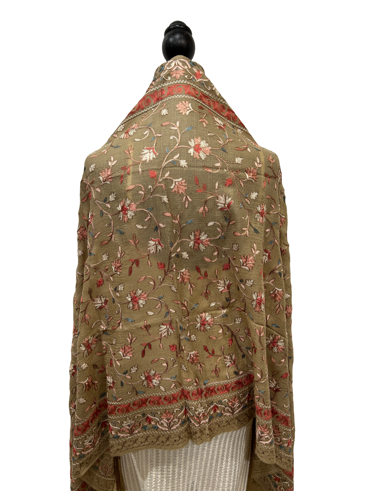 Tan/Copper Pure Wool - Embroidered