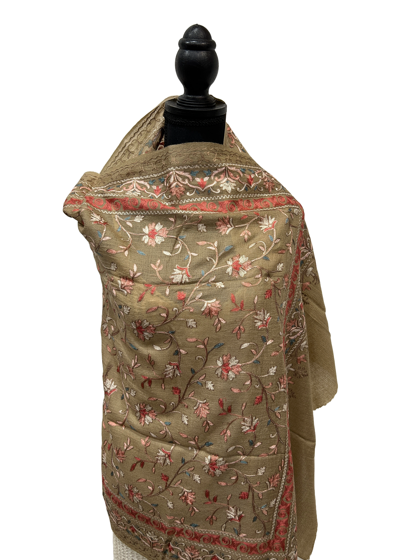 Tan/Copper Pure Wool - Embroidered