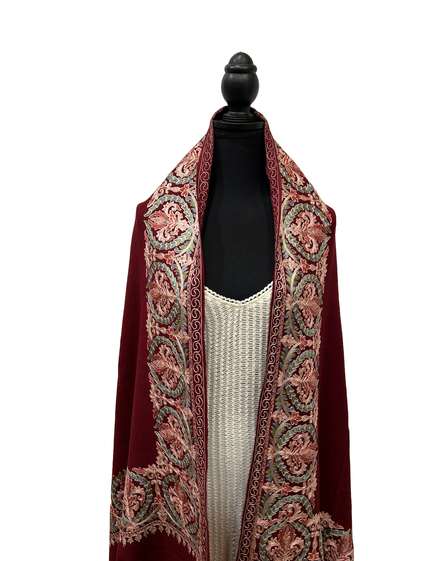 Tan/Copper Pure Wool - Embroidered