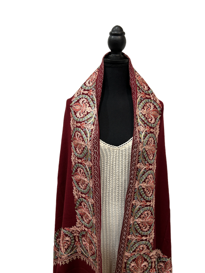 Tan/Copper Pure Wool - Embroidered