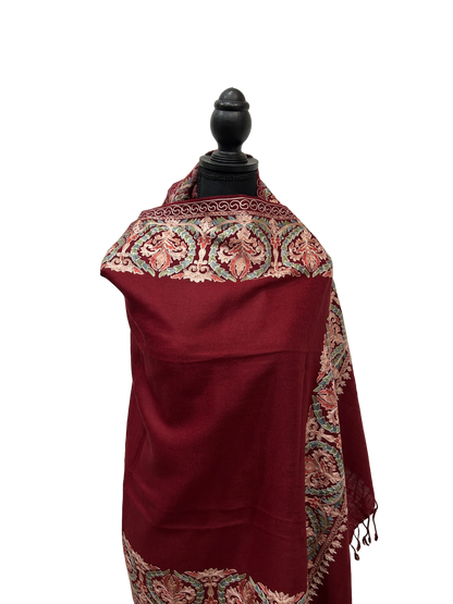 Tan/Copper Pure Wool - Embroidered