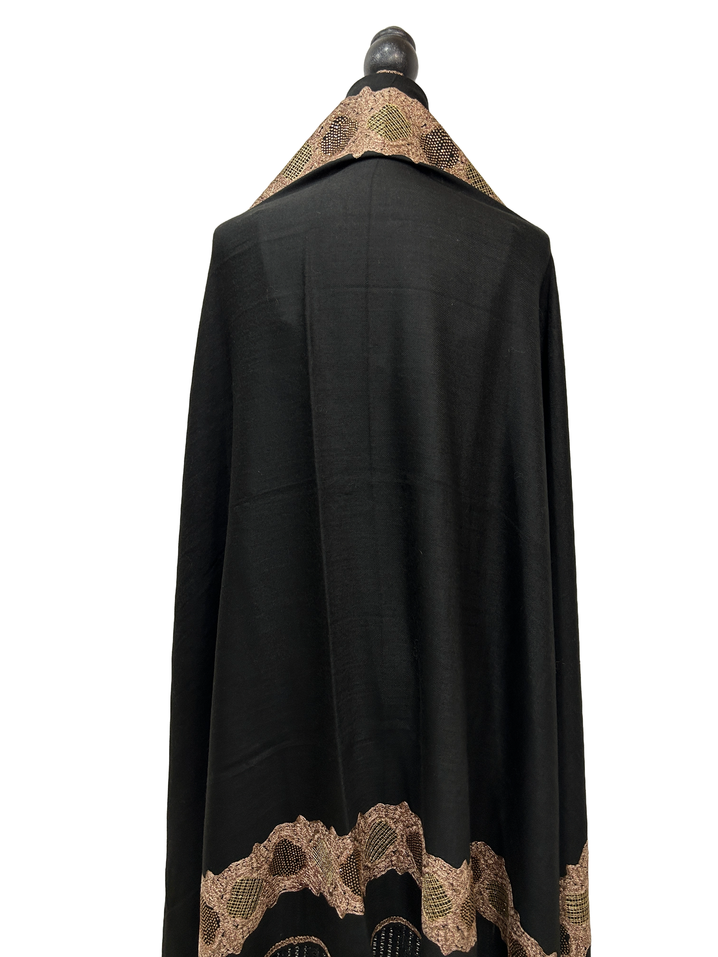 Black/Gold Pashmina - Embroidered