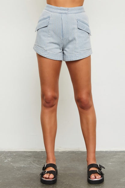 Blue Striped Shorts