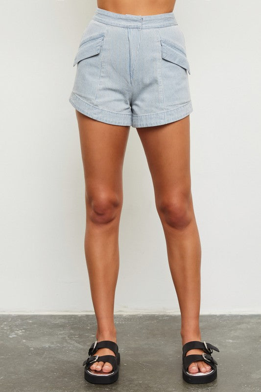 Blue Striped Shorts